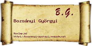 Bozsányi Györgyi névjegykártya